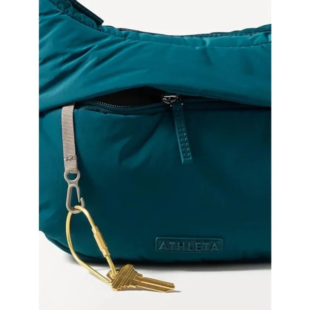 New Athleta All About Small Crossbody Hobo Bag Coastal Teal